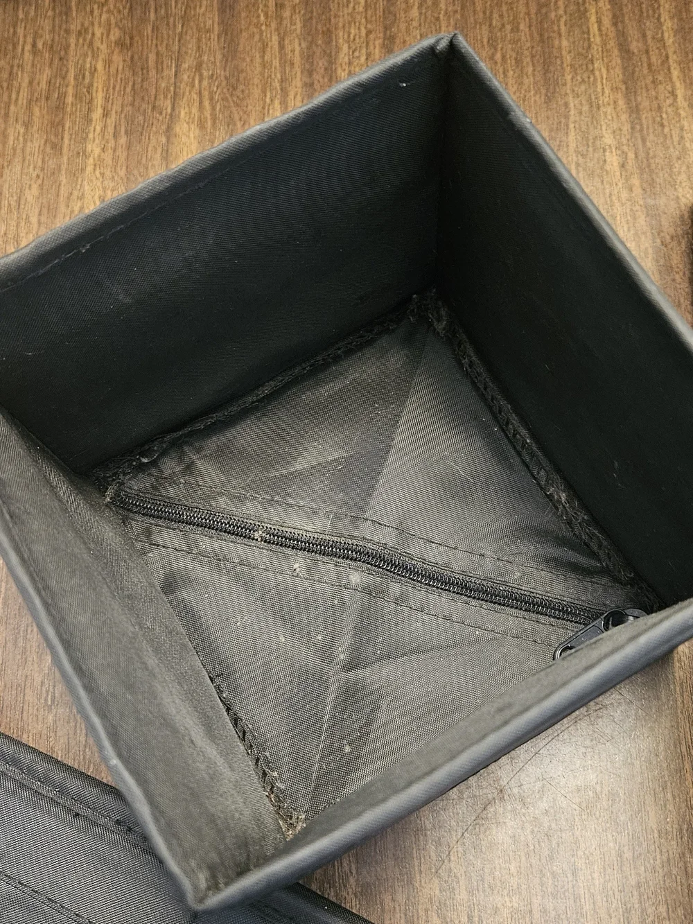 Black Fabric Storage Bins - Set of 3